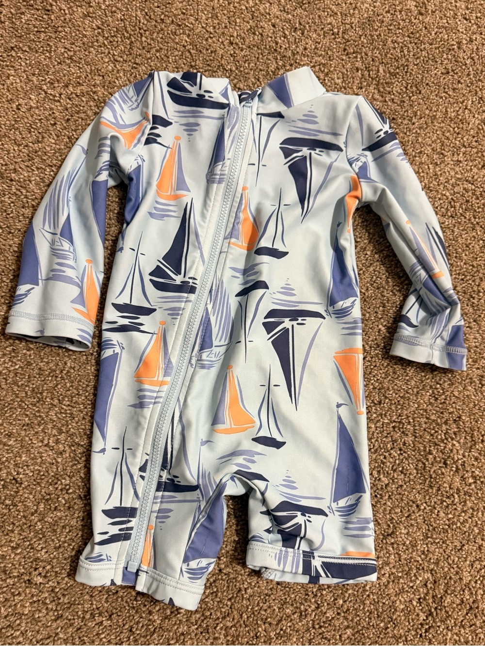 Carter’s 9 month boys full body swimsuit sailboats